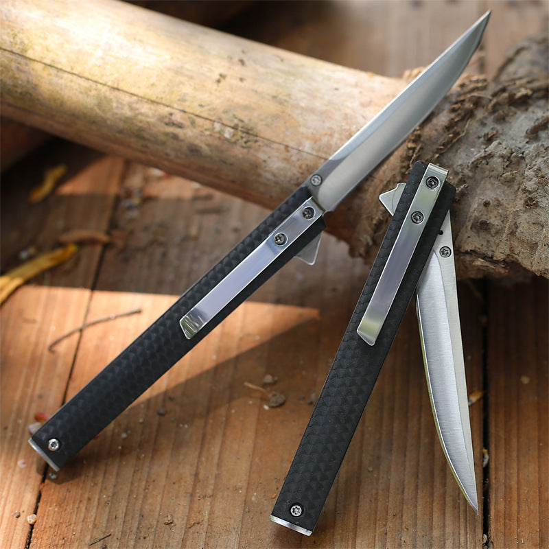 8" Stiletto Folder EDC 58HRC Blade Tactical Piercing Knife LOW PROFILE for Concealment. READ DESCRIPTION
