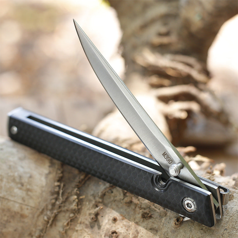 8" Stiletto Folder EDC 58HRC Blade Tactical Piercing Knife LOW PROFILE for Concealment. READ DESCRIPTION